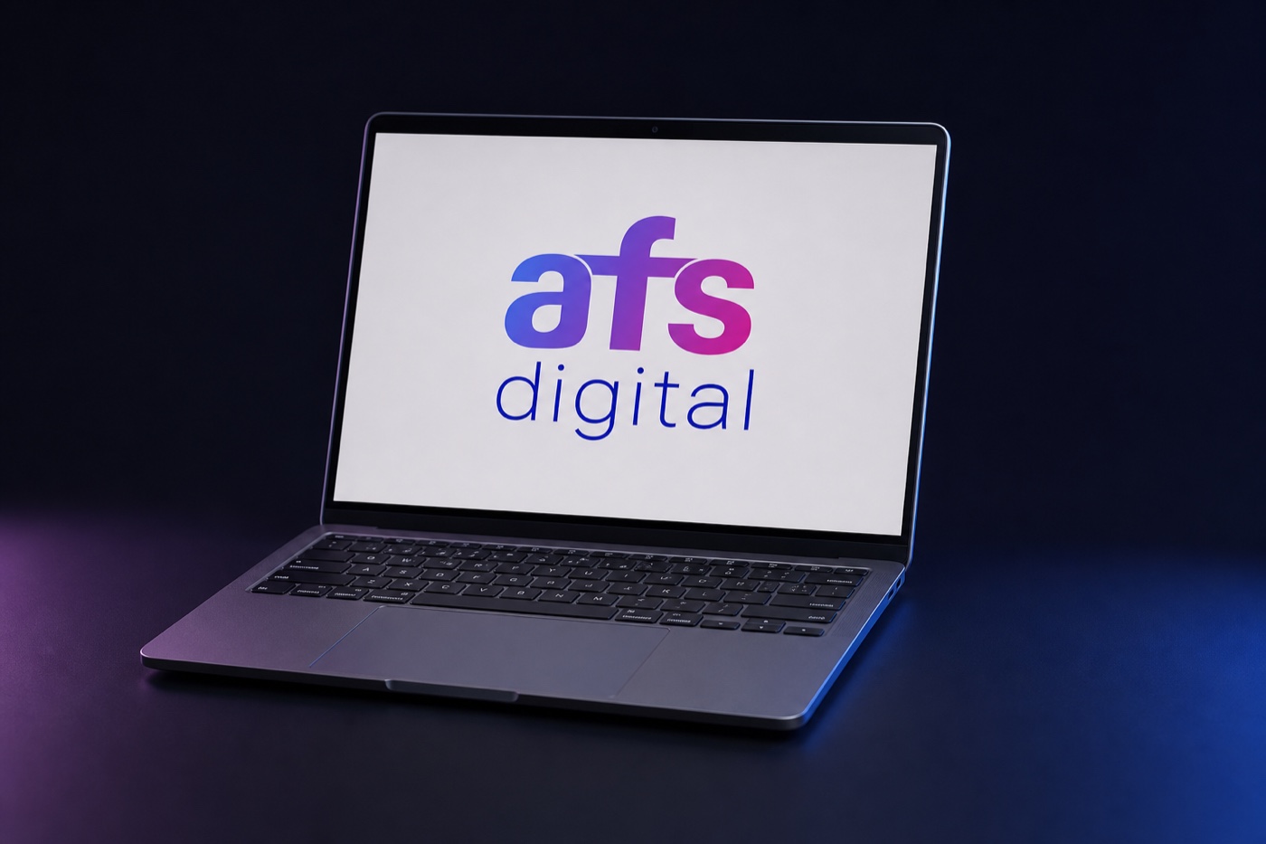 AFS Digital logo displayed on a laptop screen
